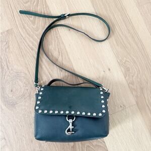 Rebecca Minkoff Blythe Green Leather Front Flap Crossbody